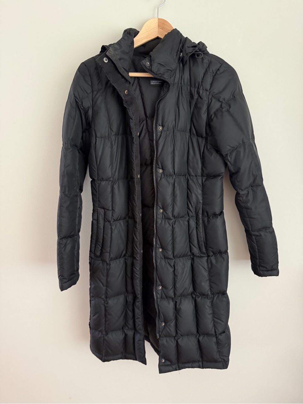 The North Face Women's Black Long Quilted Puffer Coat with Hood